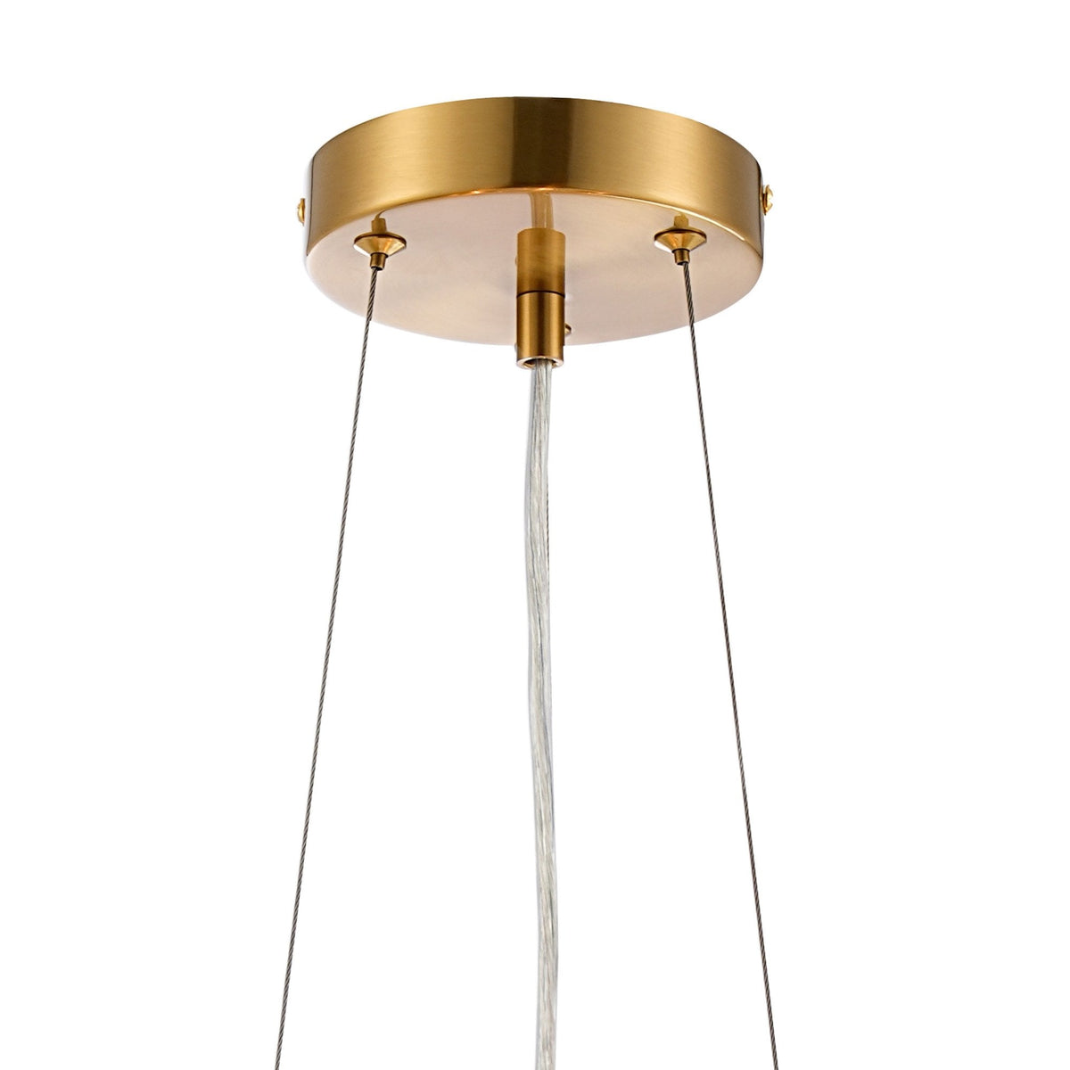 Kelly Ten Light Pendant in Brass & Clear Glass