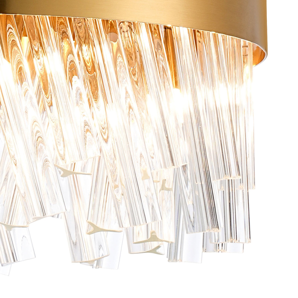 Kelly Ten Light Pendant in Brass & Clear Glass