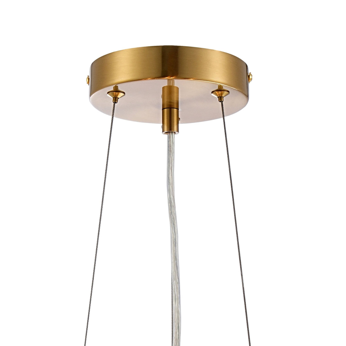 Kelly Ten Light Pendant in Brass & Smoke Glass