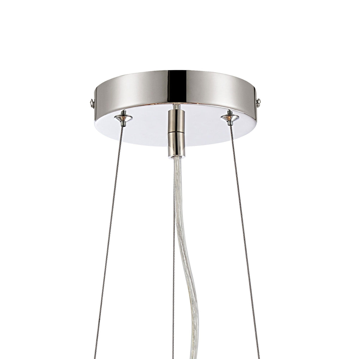 Kelly Ten Light Pendant in Polished Nickel & Clear Glass