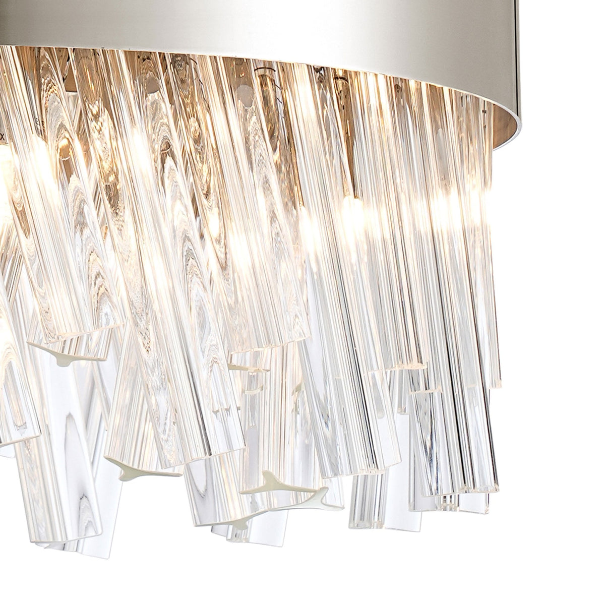 Kelly Ten Light Pendant in Polished Nickel & Clear Glass