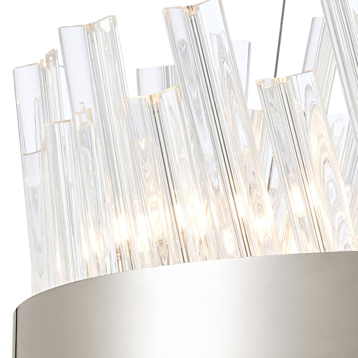 Kelly Ten Light Pendant in Polished Nickel & Clear Glass