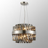Kelly Ten Light Pendant in Polished Nickel & Smoke Glass