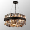Kelly Eighteen Light Pendant in Satin Black & Smoke Glass