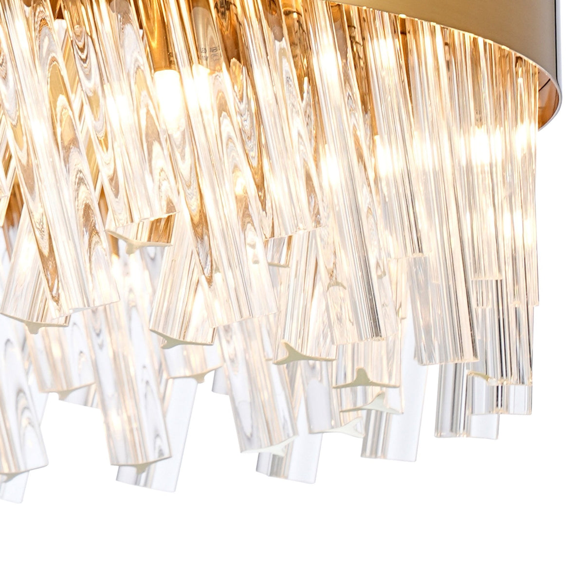 Kelly Eighteen Light Pendant in Brass & Clear Glass