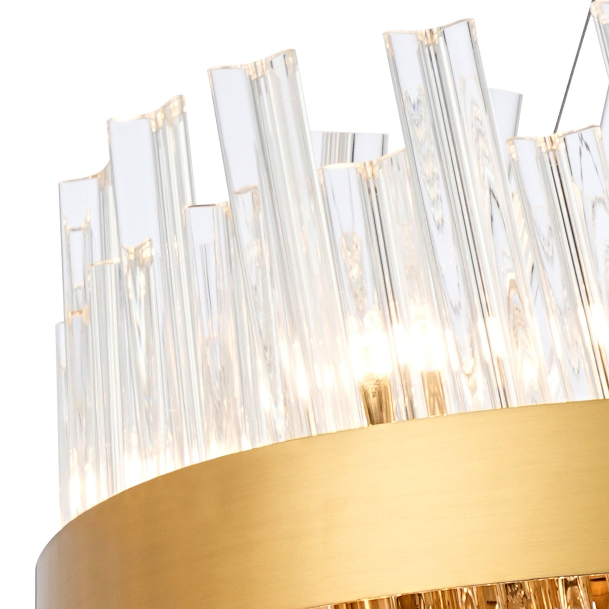 Kelly Eighteen Light Pendant in Brass & Clear Glass