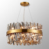Kelly Eighteen Light Pendant in Brass & Smoke Glass