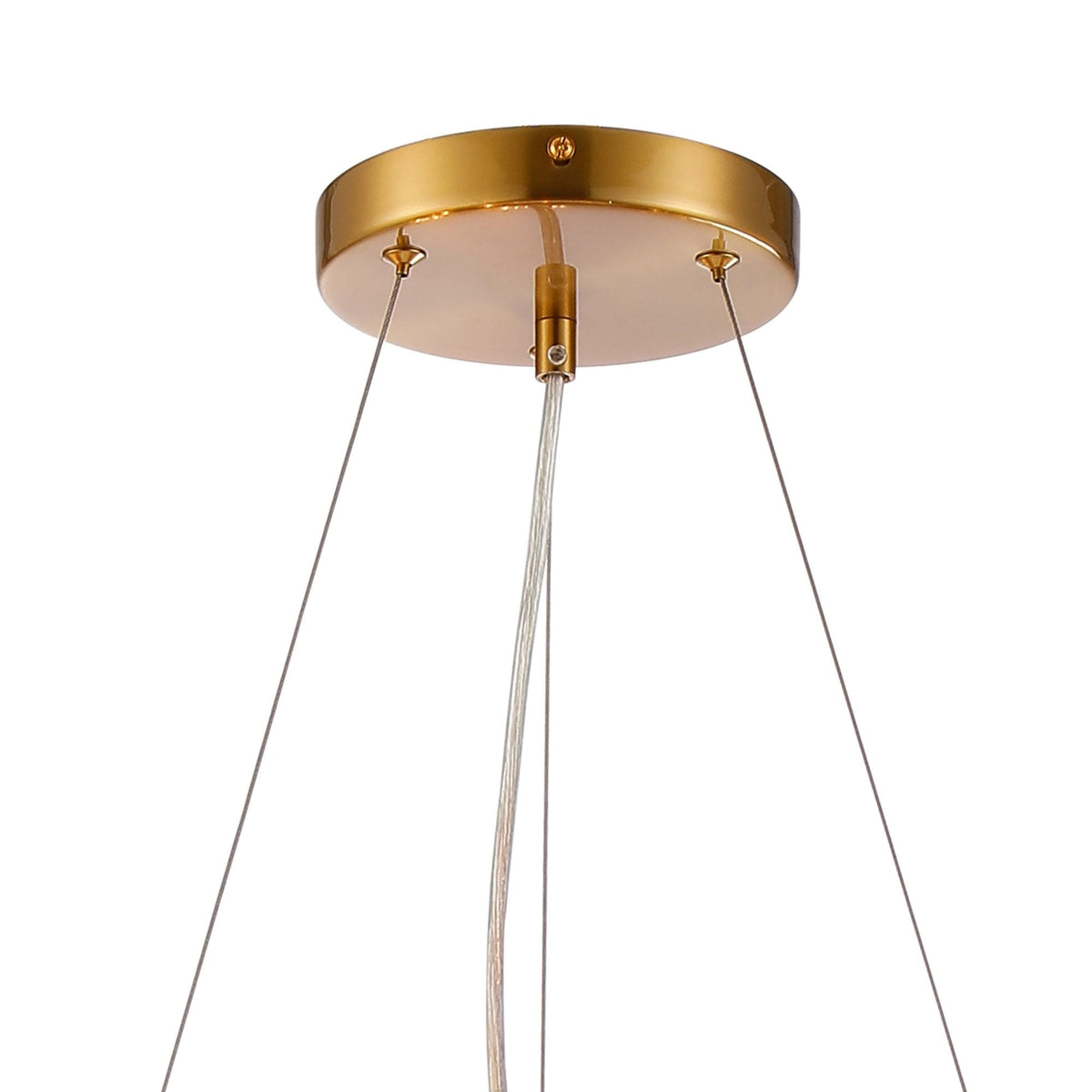 Kelly Eighteen Light Pendant in Brass & Smoke Glass