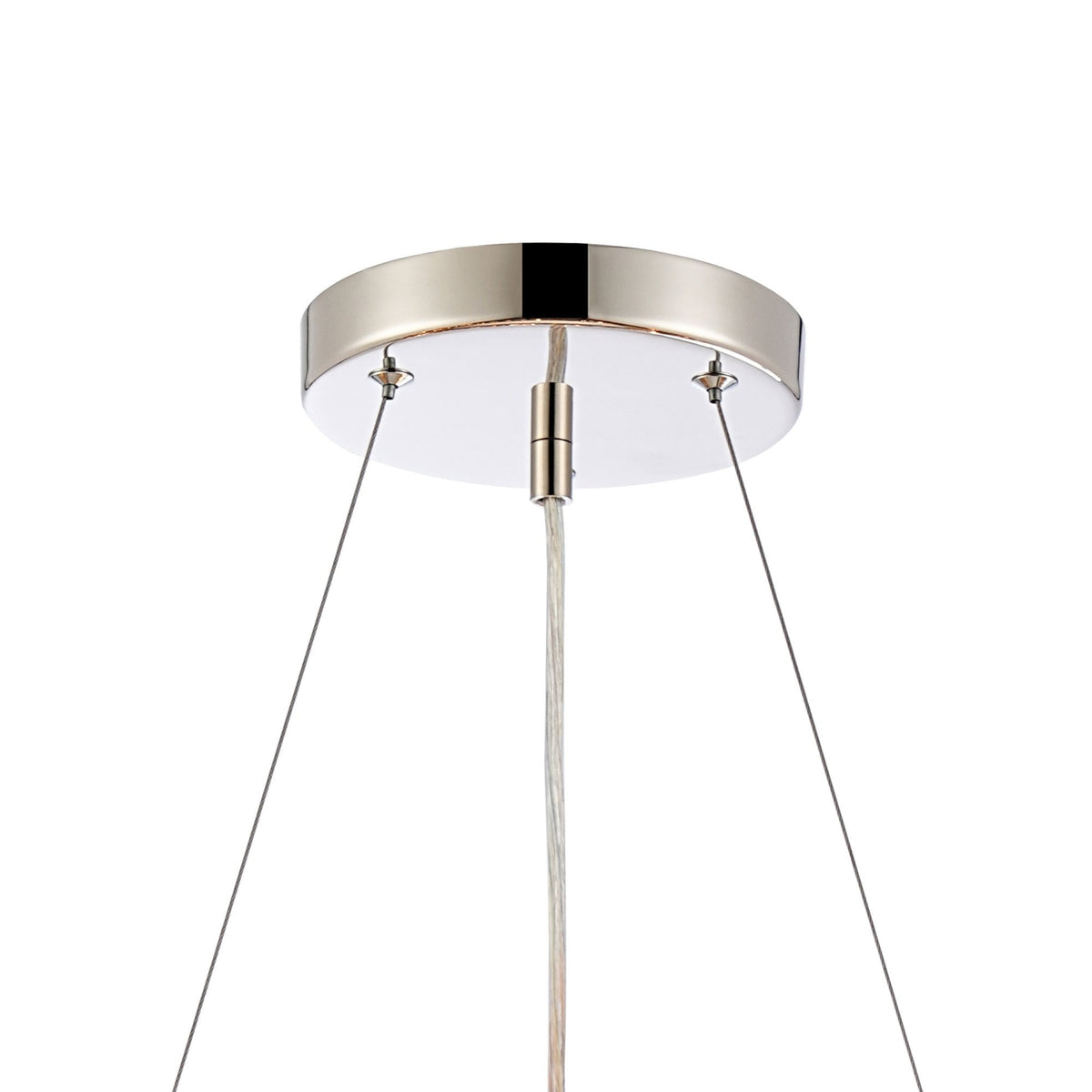 Kelly Eighteen Light Pendant in Polished Nickel & Amber Glass