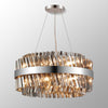 Kelly Eighteen Light Pendant in Polished Nickel & Smoke Glass