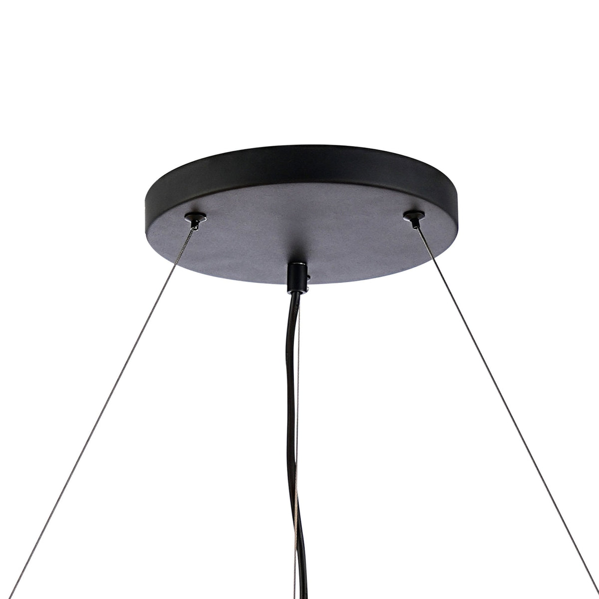 Kelly Twenty Four Light Pendant in Satin Black & Amber Glass