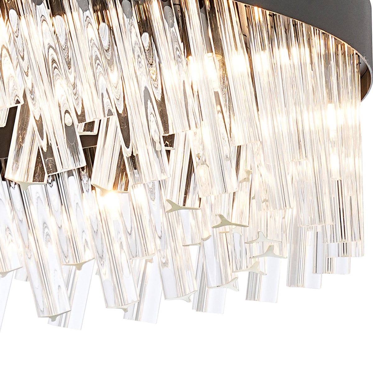 Kelly Twenty Four Light Pendant in Satin Black & Clear Glass