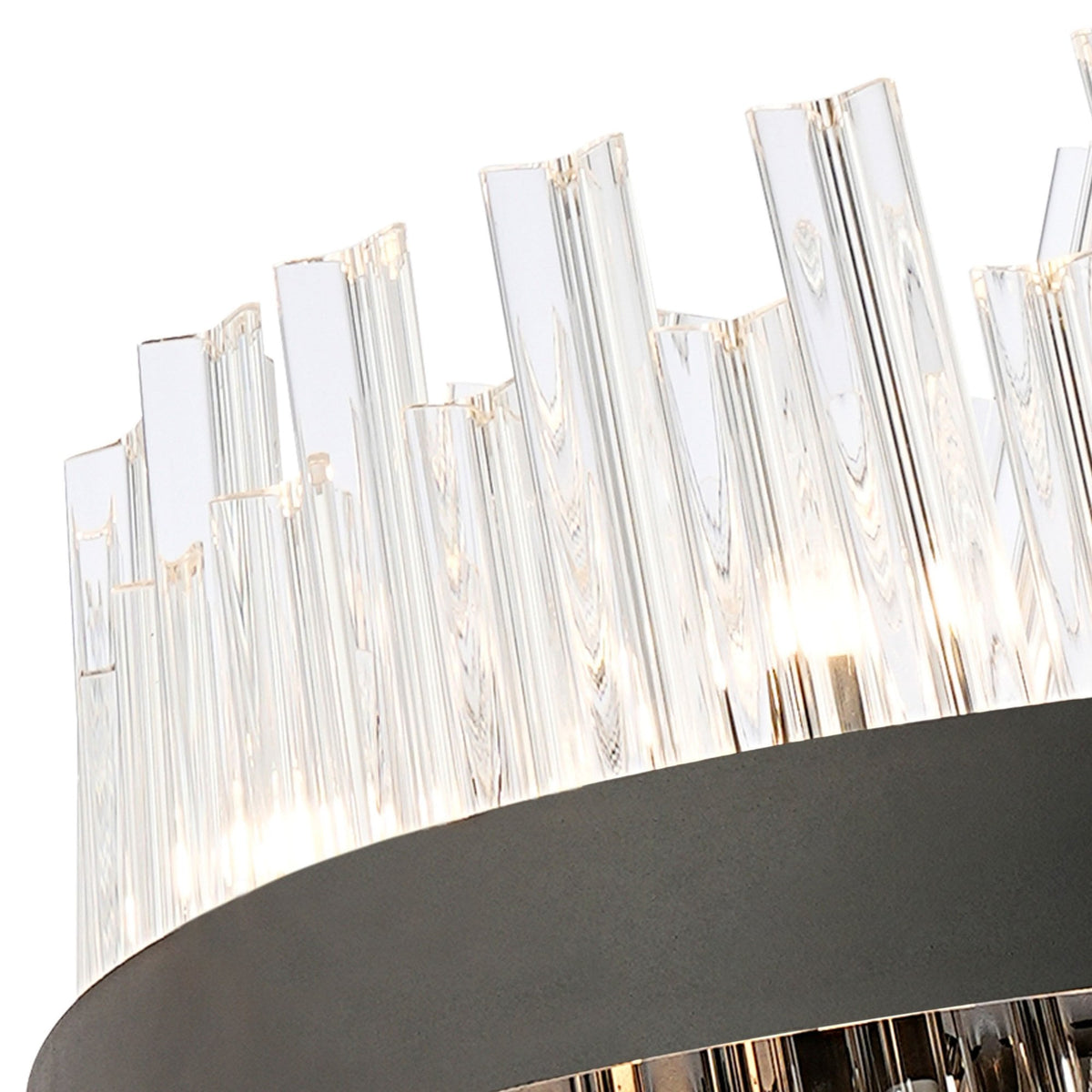 Kelly Twenty Four Light Pendant in Satin Black & Clear Glass