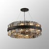 Kelly Twenty Four Light Pendant in Satin Black & Smoke Glass