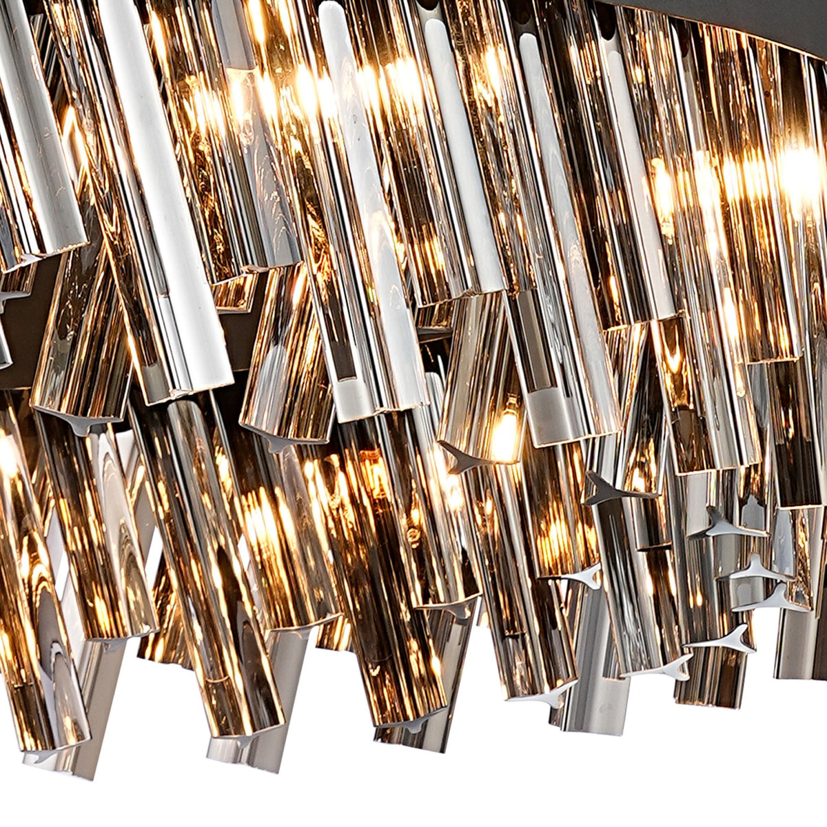 Kelly Twenty Four Light Pendant in Satin Black & Smoke Glass