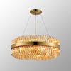 Kelly Twenty Four Light Pendant in Brass & Amber Glass
