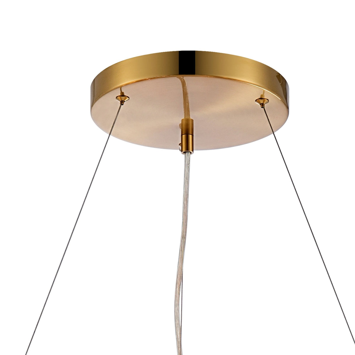 Kelly Twenty Four Light Pendant in Brass & Amber Glass
