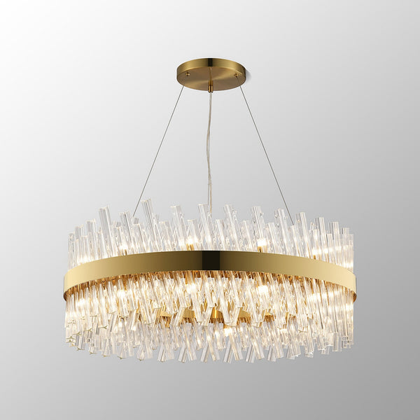 Kelly Twenty Four Light Pendant in Brass & Clear Glass