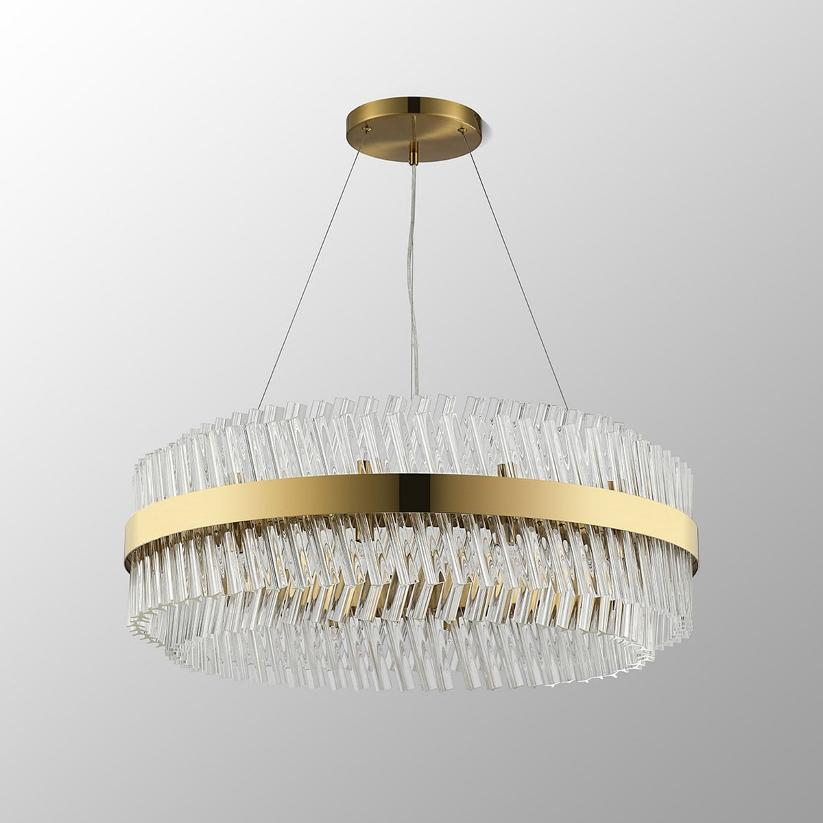 Kelly Twenty Four Light Pendant in Brass & Clear Glass