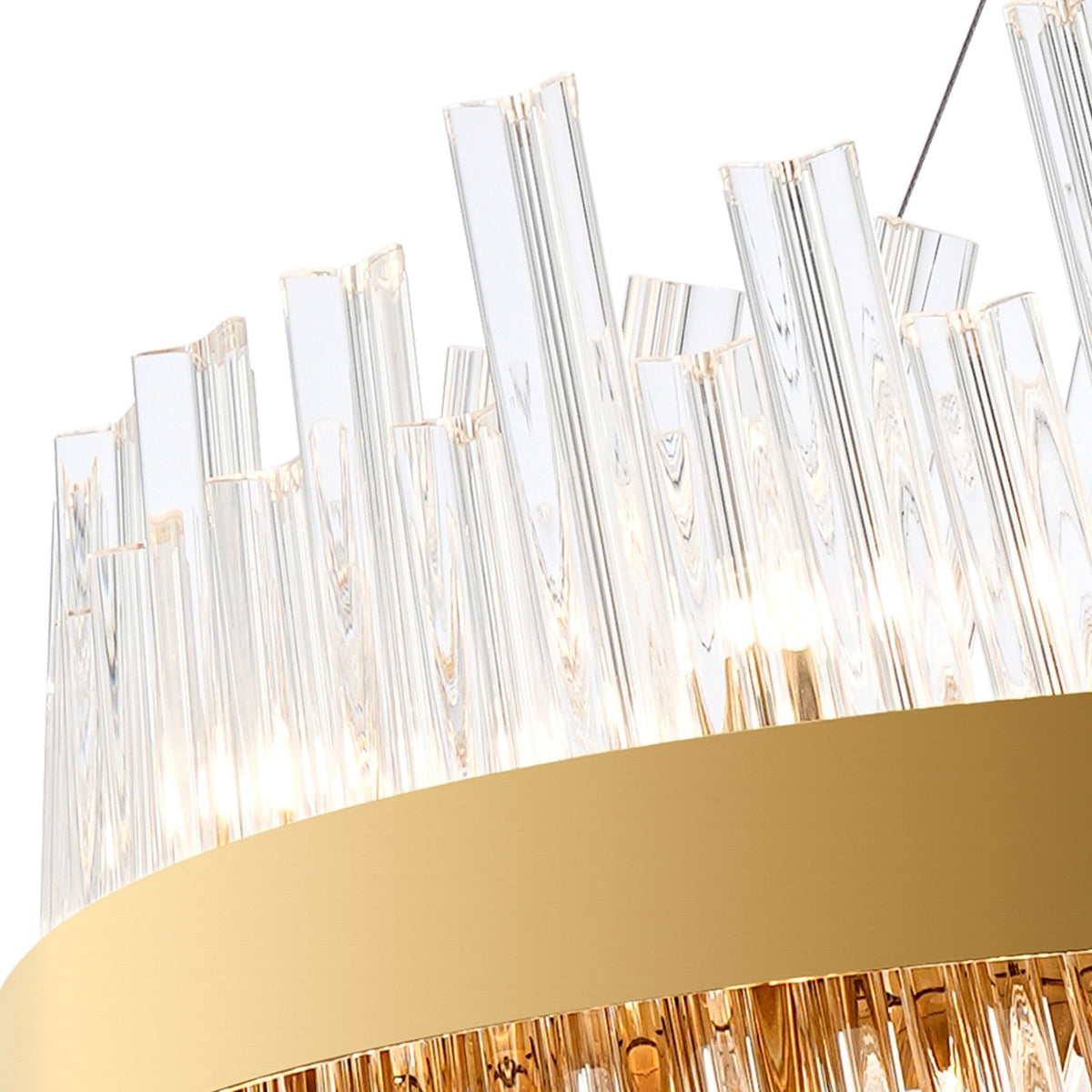 Kelly Twenty Four Light Pendant in Brass & Clear Glass