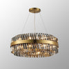 Kelly Twenty Four Light Pendant in Brass & Smoke Glass