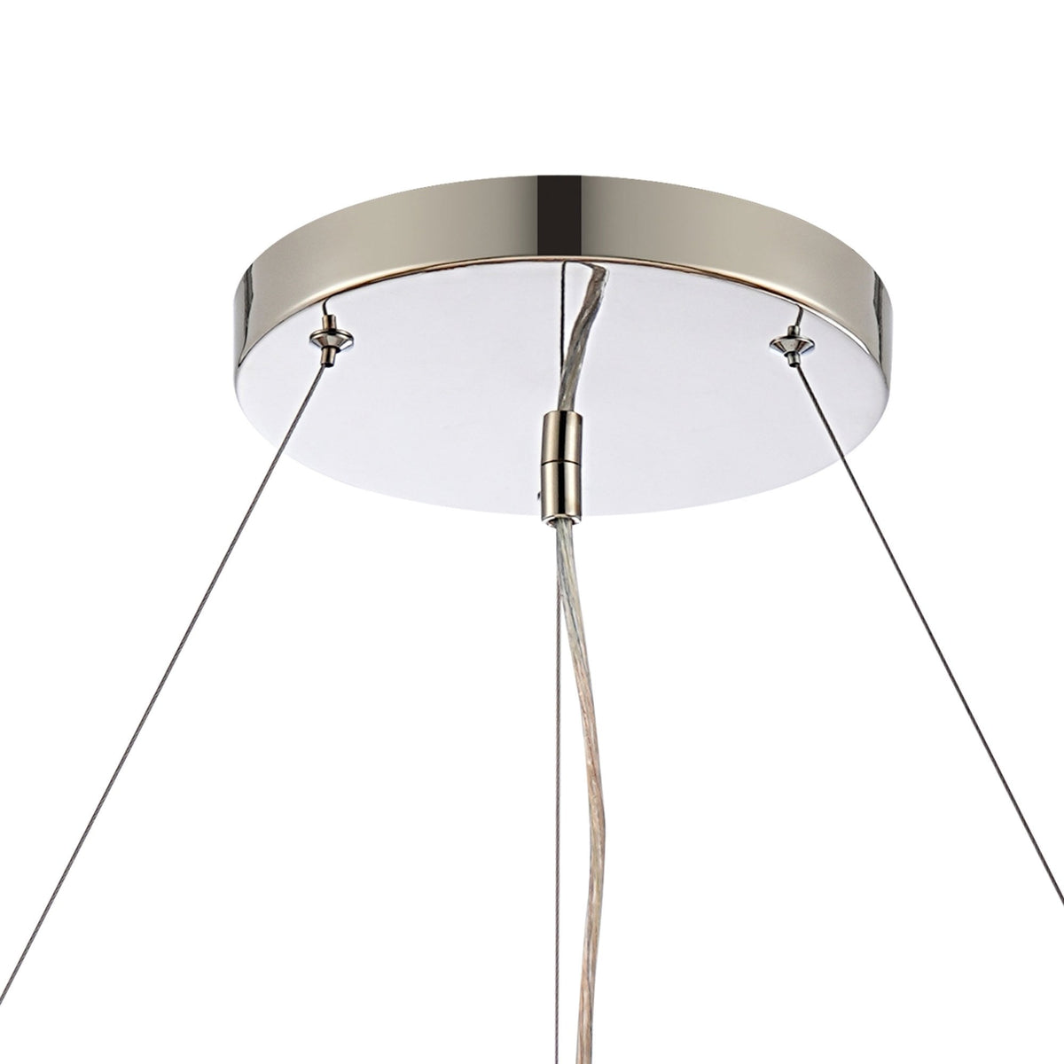 Kelly Twenty Four Light Pendant in Polished Nickel & Amber Glass