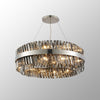 Kelly Twenty Four Light Pendant in Polished Nickel & Smoke Glass