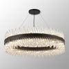 Kelly Thirty Two Light Pendant in Satin Black & Clear Glass