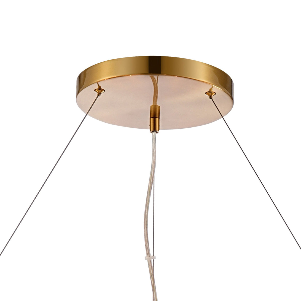 Kelly Thirty Two Light Pendant in Brass & Amber Glass