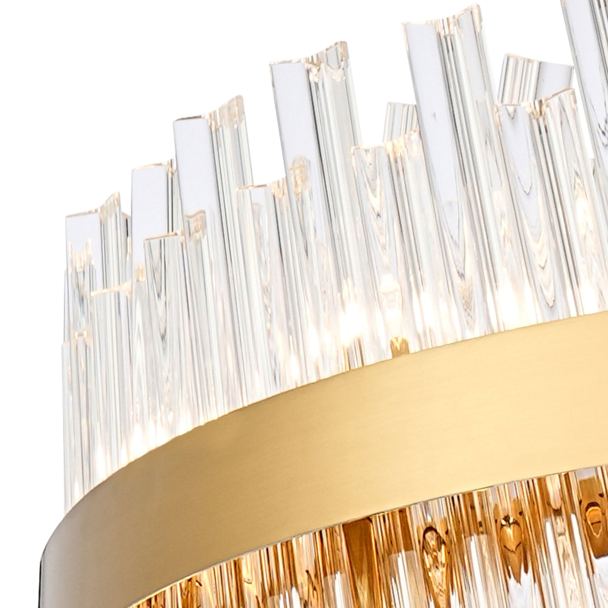 Kelly Thirty Two Light Pendant in Brass & Clear Glass