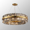 Kelly Thirty Two Light Pendant in Brass & Smoke Glass