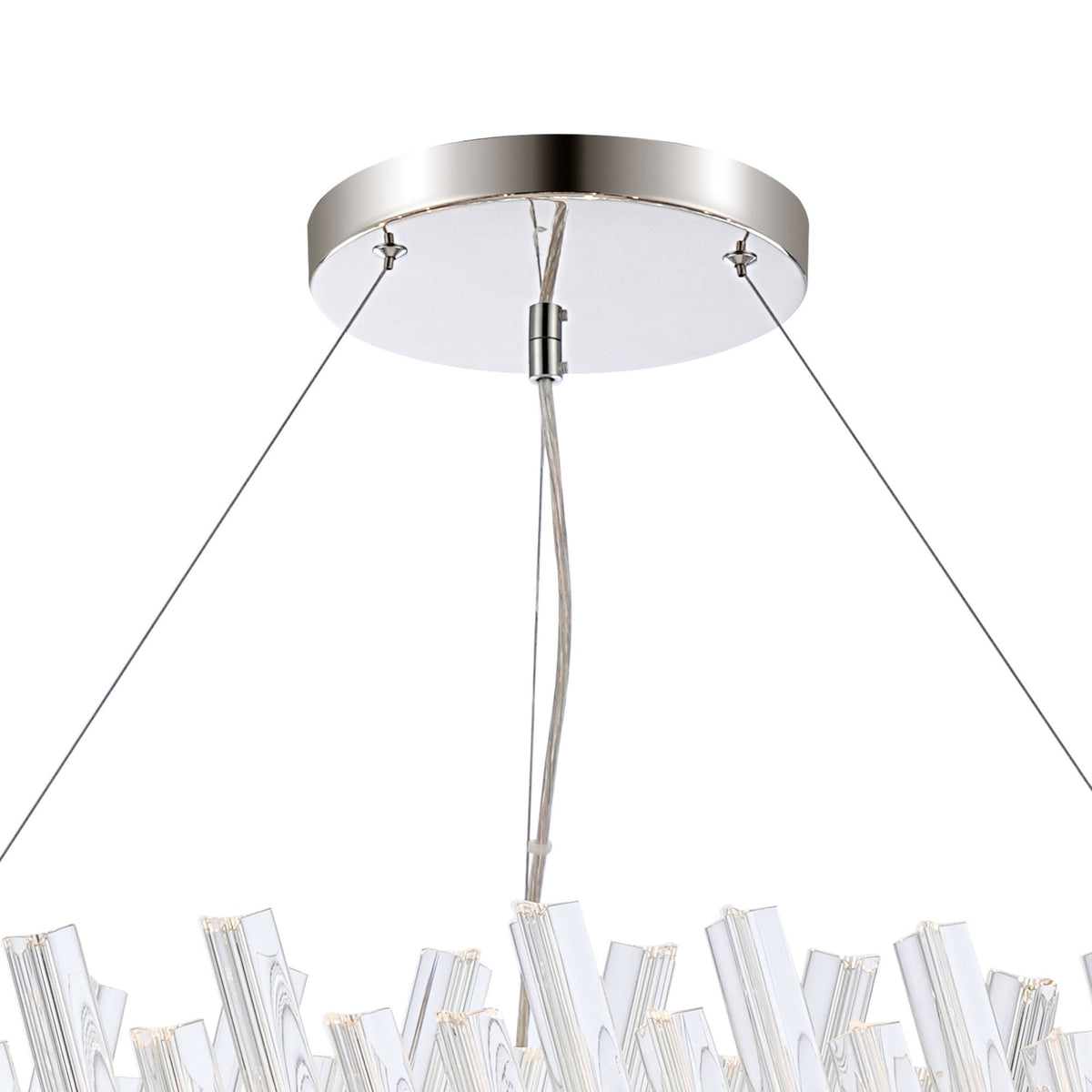 Kelly Thirty Two Light Pendant in Polished Nickel & Clear Glass