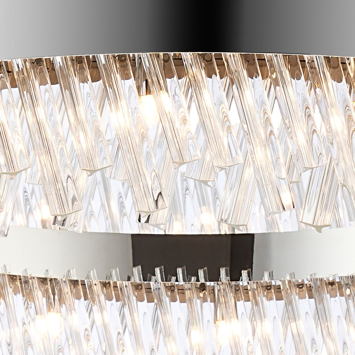 Kelly Thirty Two Light Pendant in Polished Nickel & Clear Glass