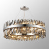 Kelly Thirty Two Light Pendant in Polished Nickel & Smoke Glass