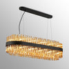 Kelly Twenty Four Light Oblong Pendant in Satin Black & Amber Glass