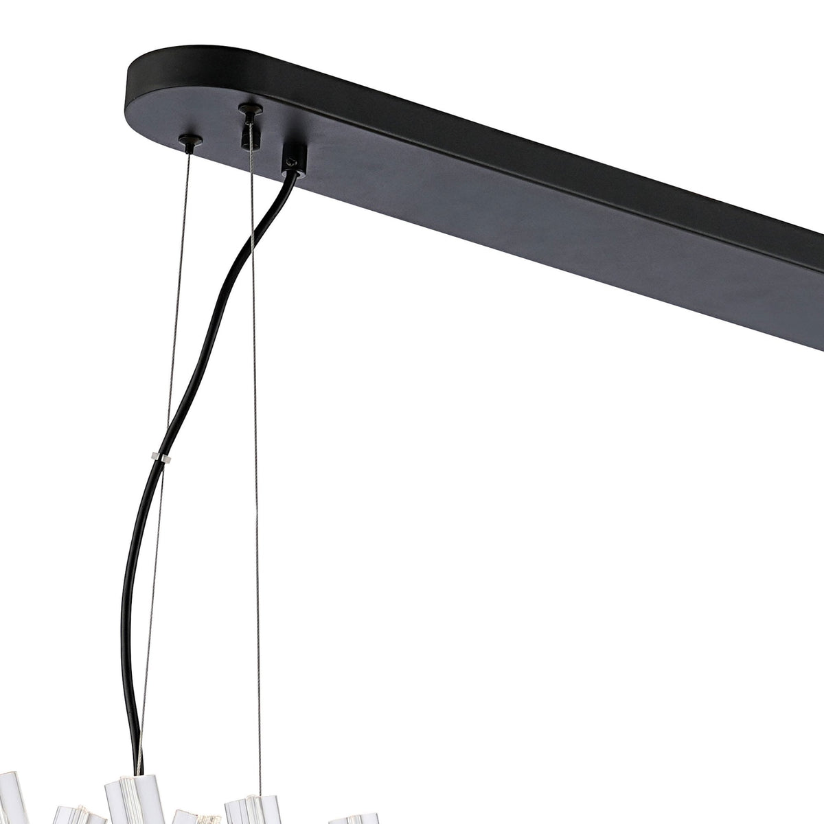 Kelly Twenty Four Light Oblong Pendant in Satin Black & Clear Glass