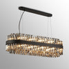 Kelly Twenty Four Light Oblong Pendant in Satin Black & Smoke Glass
