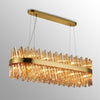 Kelly Twenty Four Light Oblong Pendant in Brass & Amber Glass