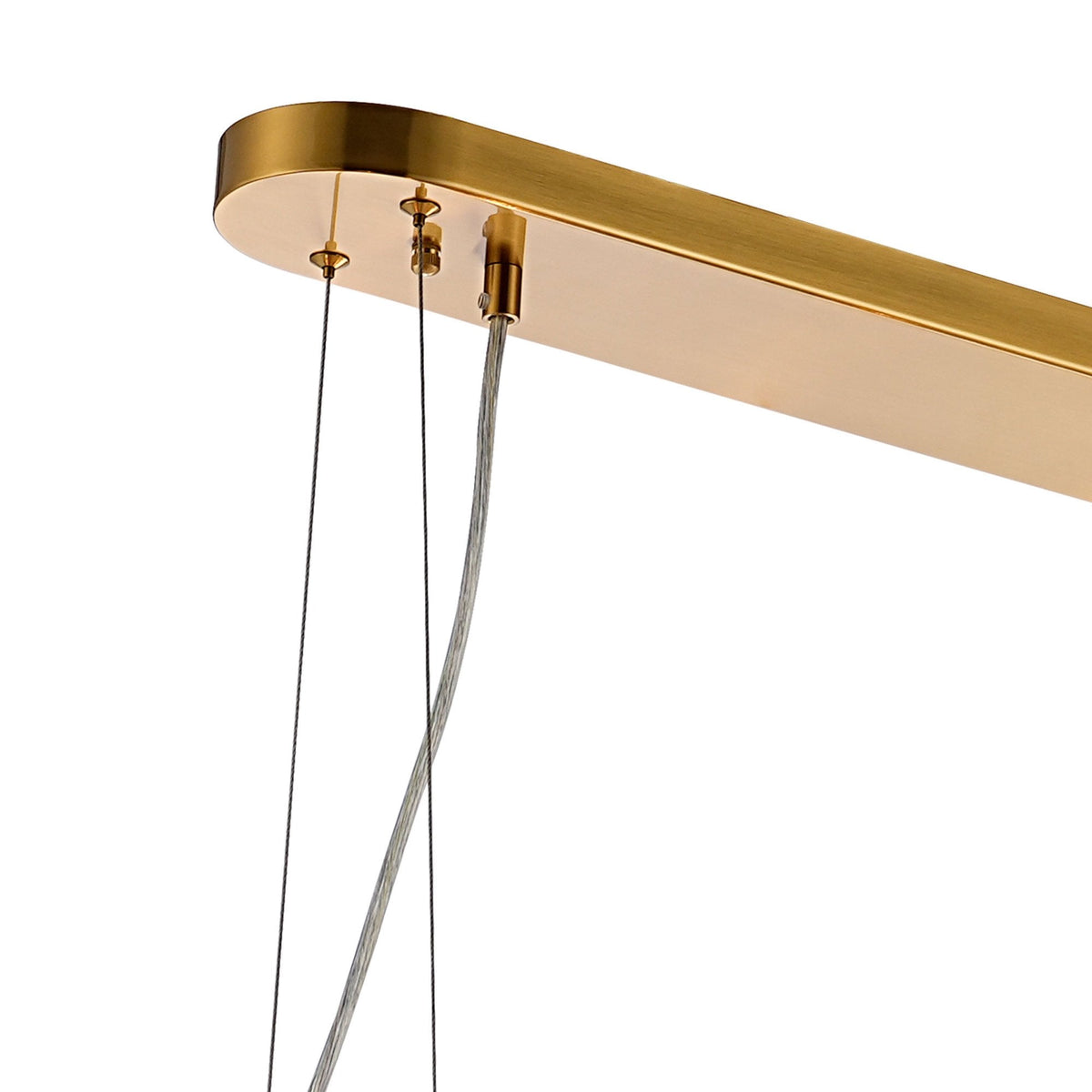 Kelly Twenty Four Light Oblong Pendant in Brass & Amber Glass