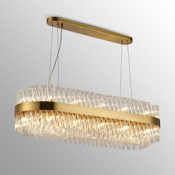 Kelly Twenty Four Light Oblong Pendant in Brass & Clear Glass