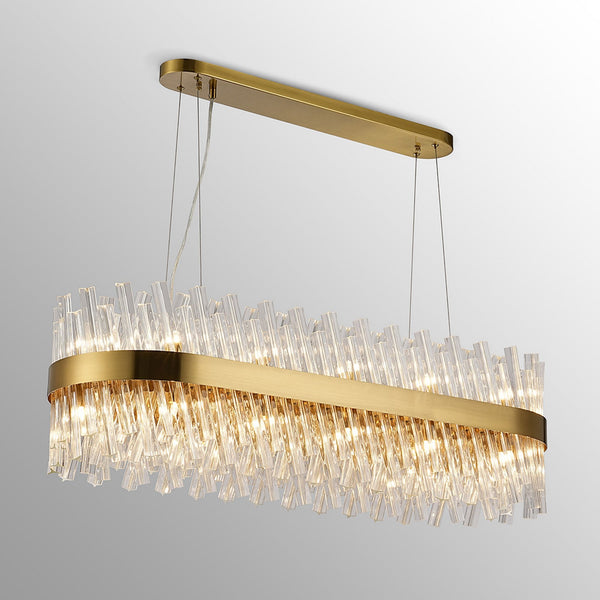 Kelly Twenty Four Light Oblong Pendant in Brass & Clear Glass