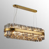 Kelly Twenty Four Light Oblong Pendant in Brass & Smoke Glass
