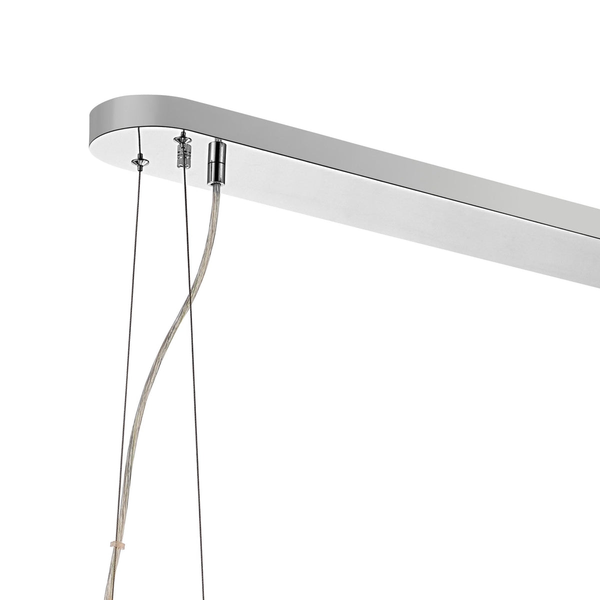 Kelly Twenty Four Light Oblong Pendant in Polished Nickel & Amber Glass