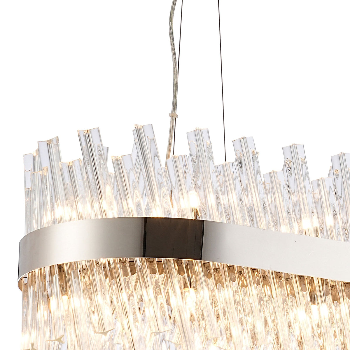 Kelly Twenty Four Light Oblong Pendant in Polished Nickel & Clear Glass