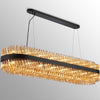 Kelly Thirty Six Light Oblong Pendant in Satin Black & Amber Glass