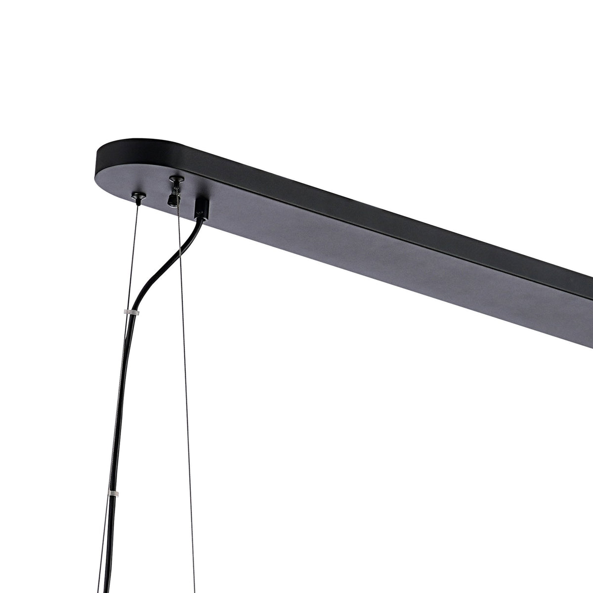 Kelly Thirty Six Light Oblong Pendant in Satin Black & Amber Glass
