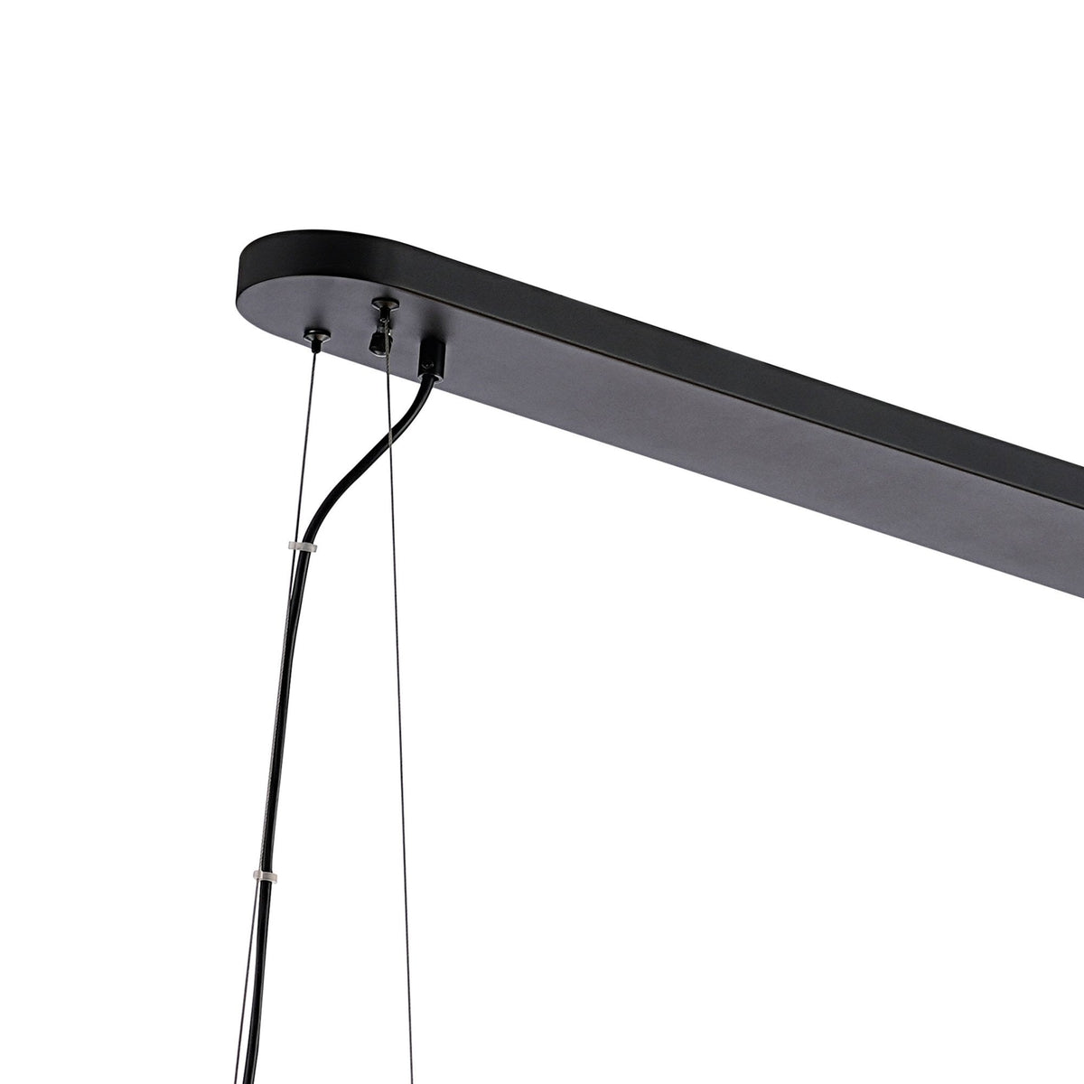 Kelly Thirty Six Light Oblong Pendant in Satin Black & Smoke Glass