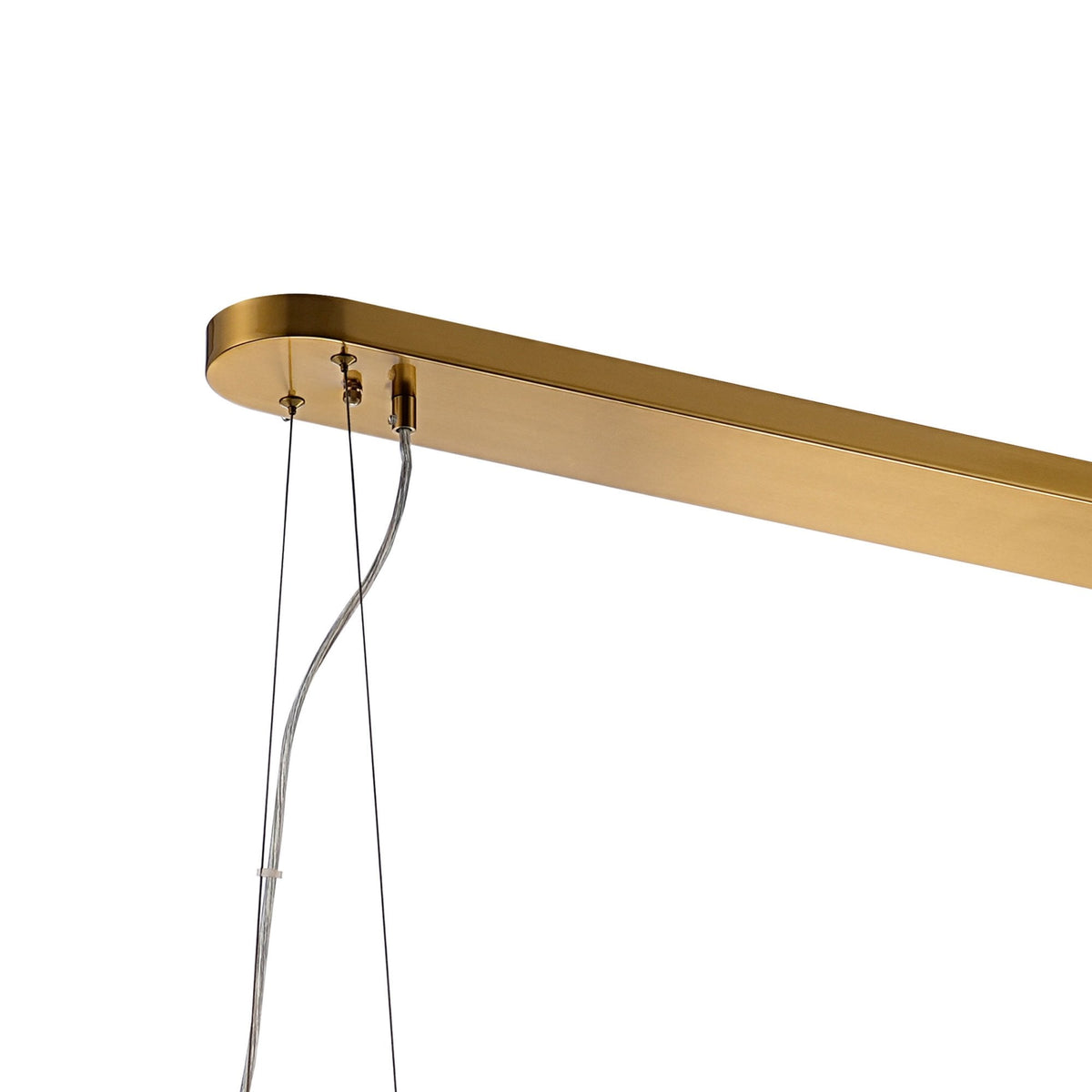 Kelly Thirty Six Light Oblong Pendant in Brass & Smoke Glass