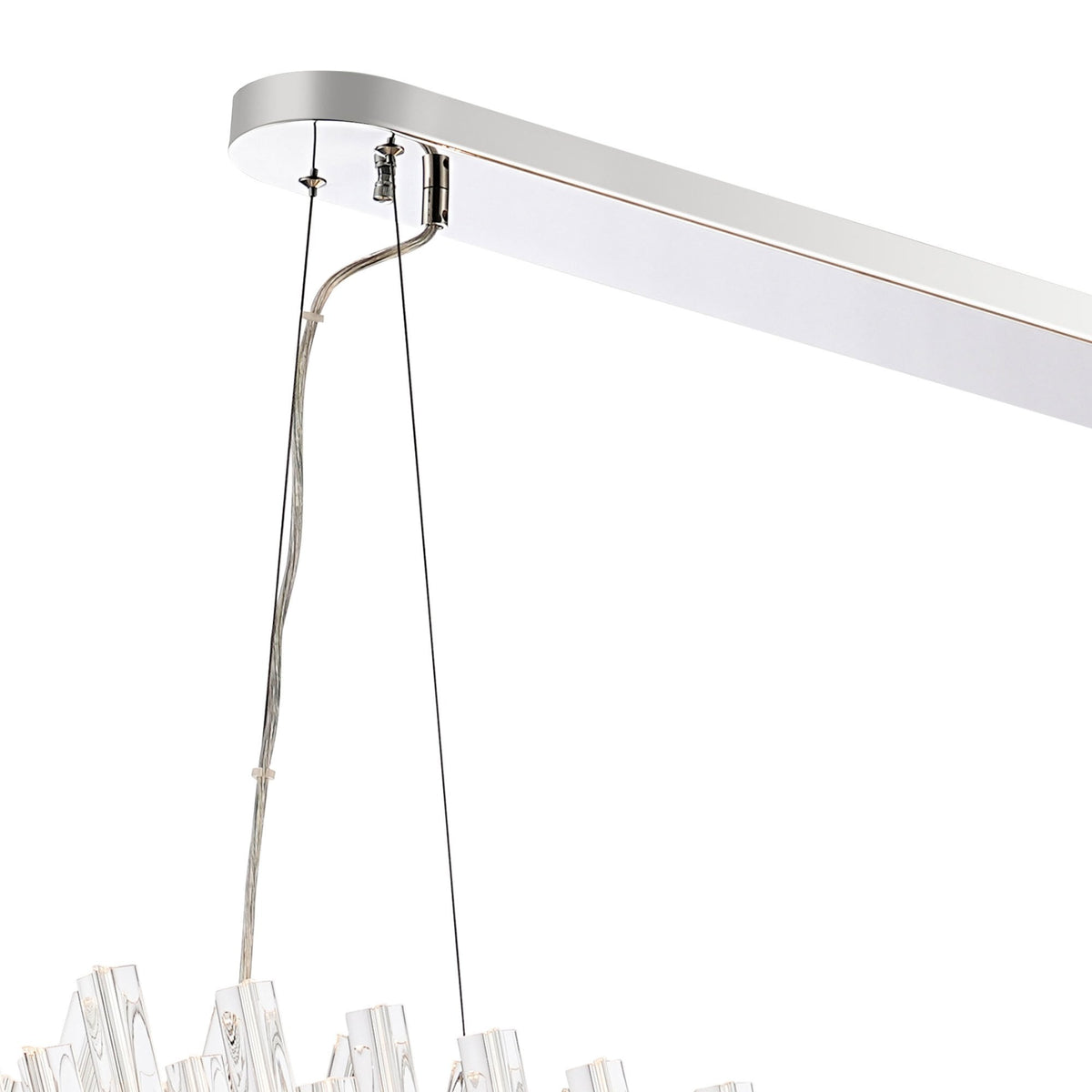 Kelly Thirty Six Light Oblong Pendant in Polished Nickel & Clear Glass