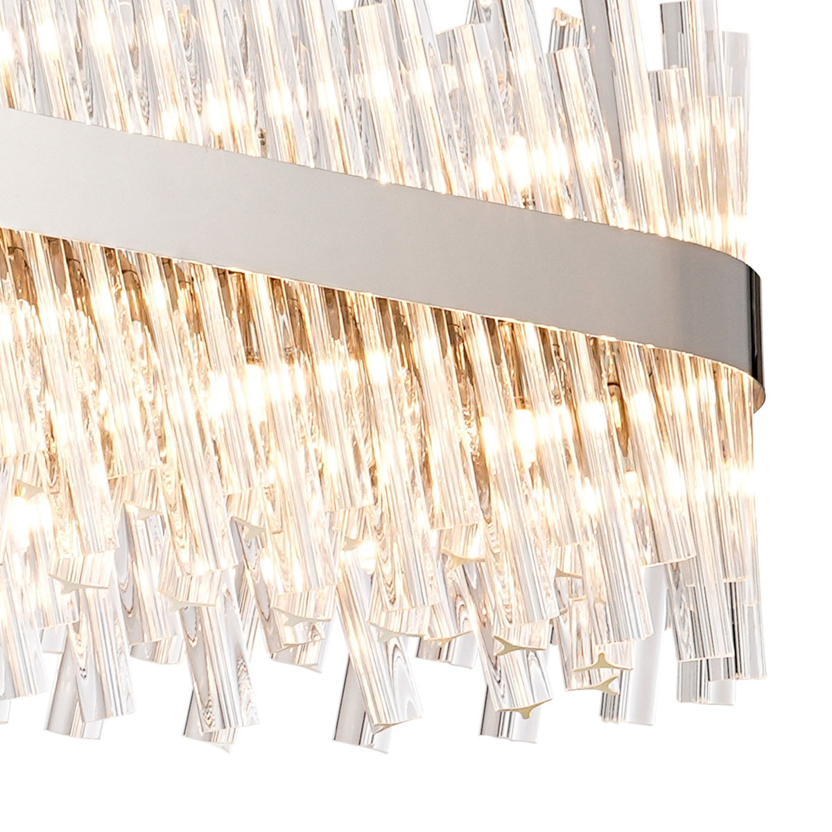 Kelly Thirty Six Light Oblong Pendant in Polished Nickel & Clear Glass